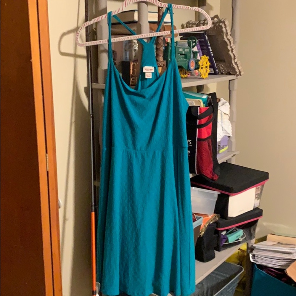 Blue dress with razorback